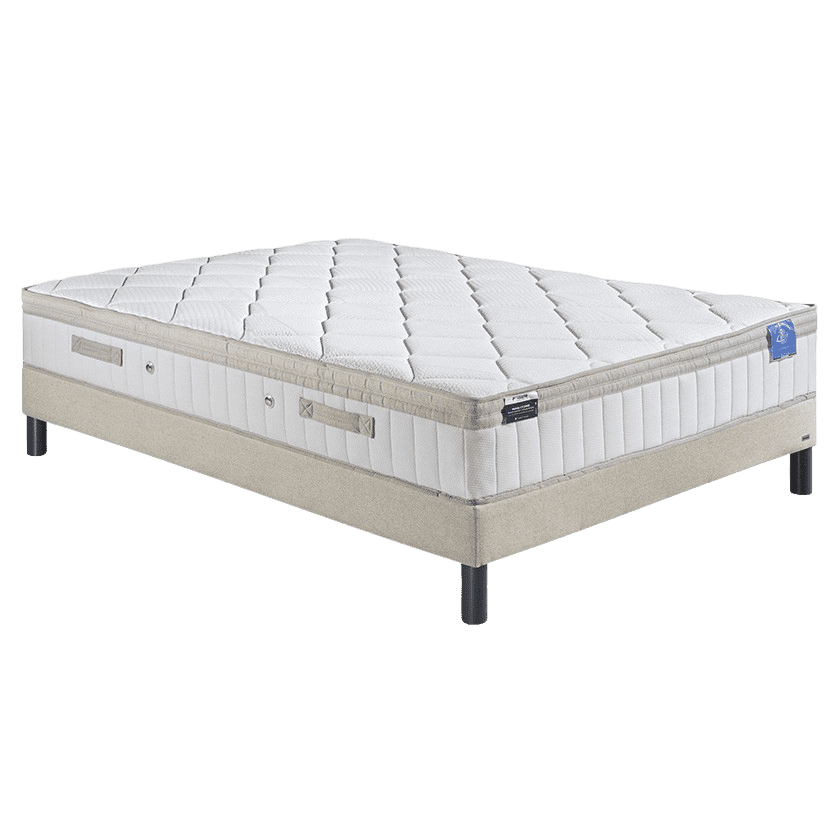 HOMCOM Ensemble matelas mémoire de forme et mousse recyclée 40 kg/m³ 15 cm  épaisseur + Sommier à lattes 90 x 190 - 1 personne